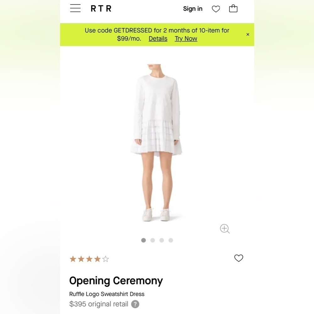 Opening Ceremony Ruffle Logo Sweatshirt Dress